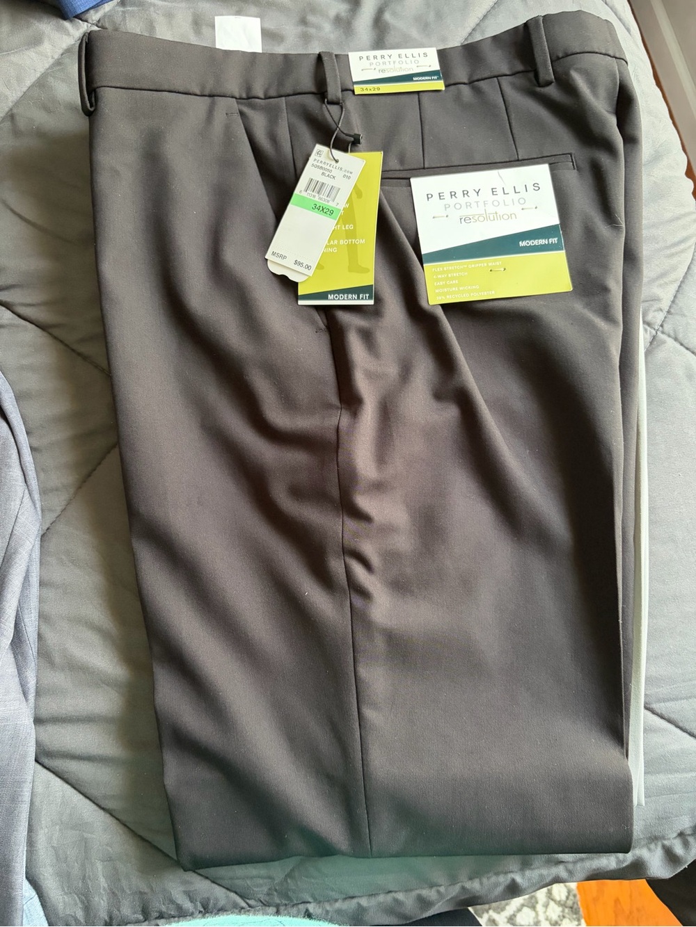 Perry Ellis Modern Fit Dress Pants - Dark Gray